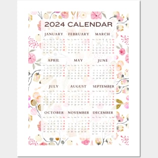 2024 flower wall calendar Posters and Art